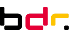 Logo der Bundesdruckerei (bdr.) in schwarz, rot und gold