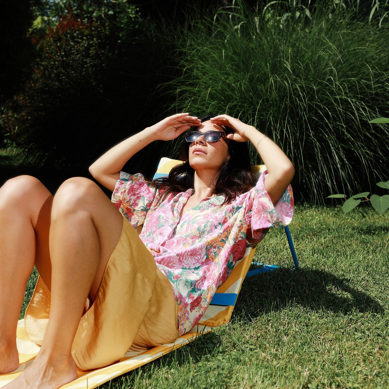 Picture of a woman relaxing in the sun